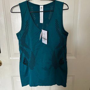 FABLETICS Adra Tank Teal Moisture Wicking Mesh Jacquard XL 12-14 NWT